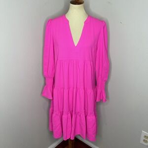 New Tuckernuck Pomander Place‎ Neon Hot Pink Kenzo Mini Dress Large L